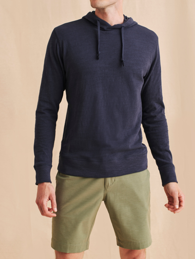 Faherty Slub Cotton Hoodie In Blue Nights