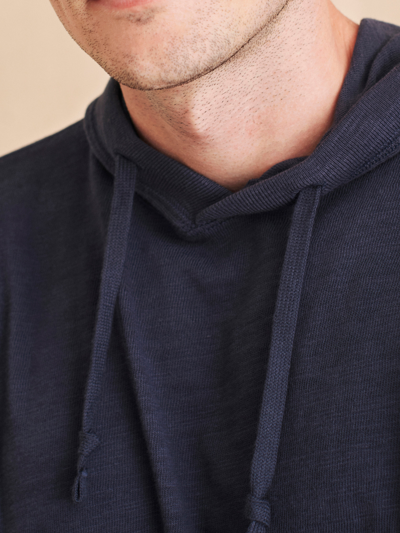 Faherty Slub Cotton Hoodie In Blue Nights