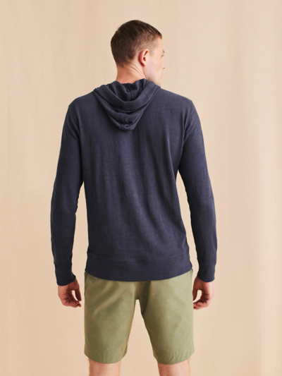 Faherty Slub Cotton Hoodie In Blue Nights