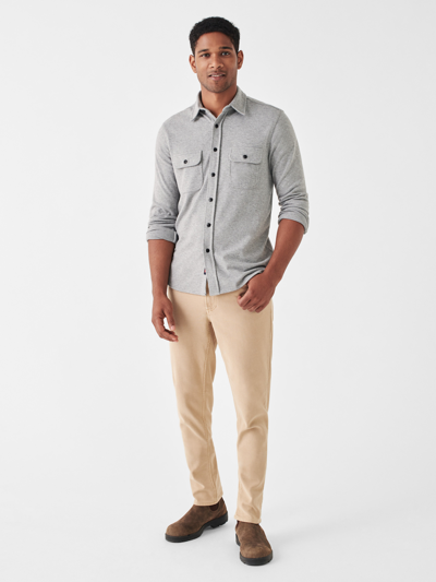 Faherty Legend Sweater Shirt In Fossil Grey Twill In Fossil Grey Twill