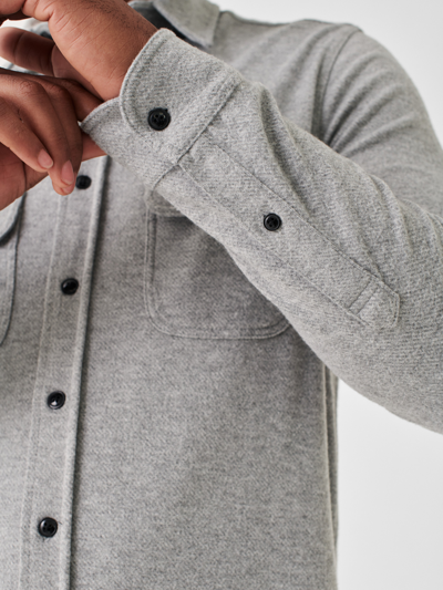 Faherty Legend Sweater Shirt In Fossil Grey Twill In Fossil Grey Twill