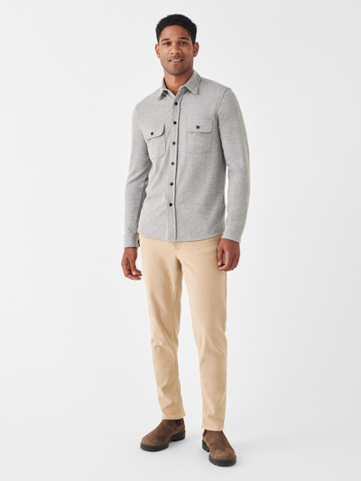 Faherty Legend Sweater Shirt In Fossil Grey Twill In Fossil Grey Twill