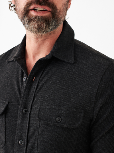 Faherty Legend Sweater Shirt Heathered Black Twill L In Heathered Black Twill