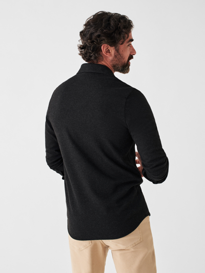 Faherty Legend Sweater Shirt Heathered Black Twill L In Heathered Black Twill