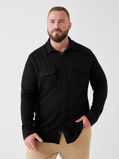 Faherty Legend Sweater Shirt Heathered Black Twill L In Heathered Black Twill