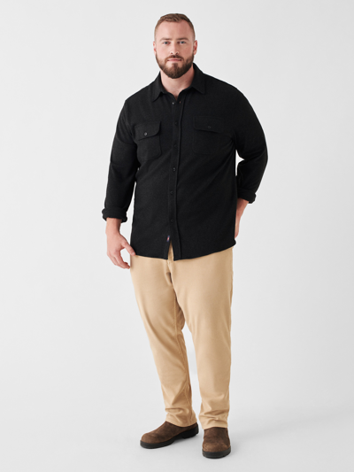 Faherty Legend Sweater Shirt Heathered Black Twill L In Heathered Black Twill