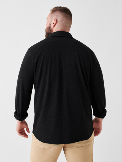 Faherty Legend Sweater Shirt Heathered Black Twill L In Heathered Black Twill