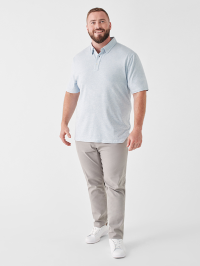 Shop Faherty Movement&trade; Short-sleeve Polo Shirt In Cardiff Blue Heather