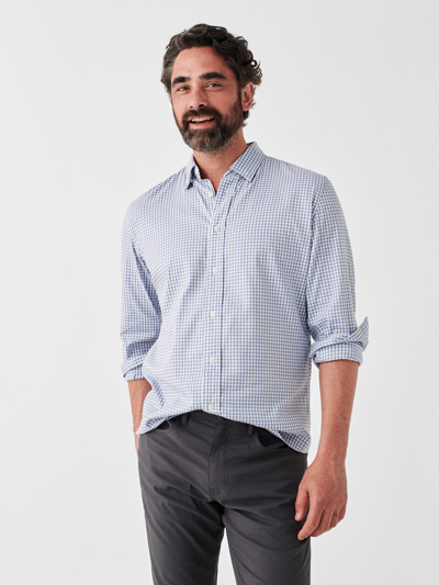 Shop Faherty Movement&trade; Sport Shirt In Light Blue Gingham