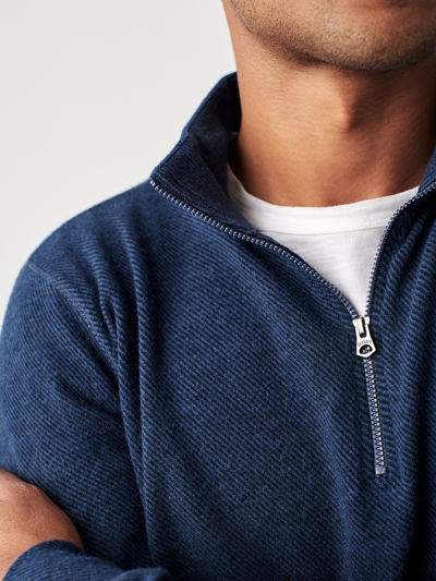 Shop Faherty Legend&trade; Sweater Quarter Zip In Navy Twill
