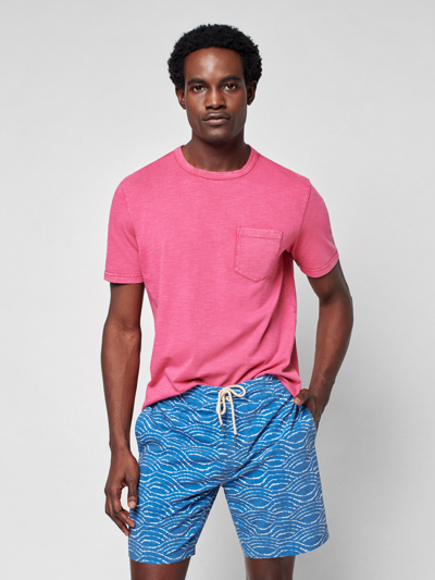 Shop Faherty Sunwashed Pocket T-shirt In Hibiscus