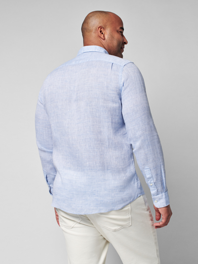 Faherty Laguna Linen Button-up Shirt In Light Blue Melange