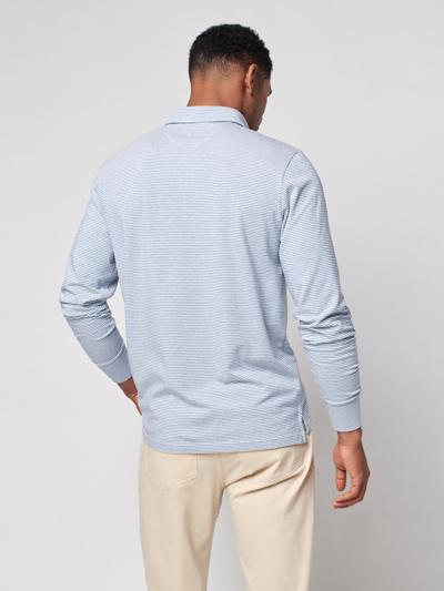 Shop Faherty Movement&trade; Long-sleeve Polo Shirt (tall) In Madaket Stripe
