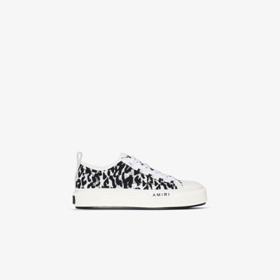 Shop Amiri And Black Court Leopard Print Sneakers - Men's - Fabric/rubber In White
