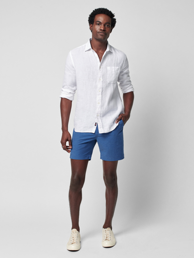 Faherty Laguna Linen Button-up Shirt In White