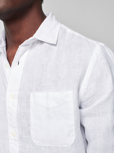 Faherty Laguna Linen Button-up Shirt In White