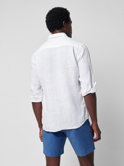 Faherty Laguna Linen Button-up Shirt In White