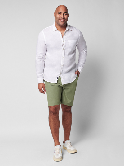 Faherty Laguna Linen Button-up Shirt In White