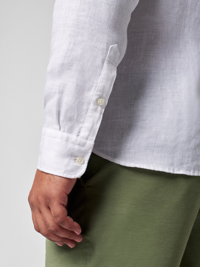 Faherty Laguna Linen Button-up Shirt In White