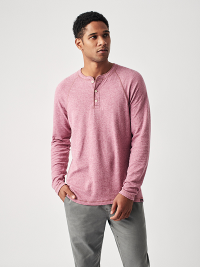 Shop Faherty Cloud&trade; Long-sleeve Henley T-shirt In Berry Heather