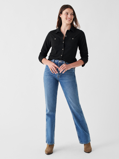 Faherty Legend Sweater Shirt In Heathered Black Twill