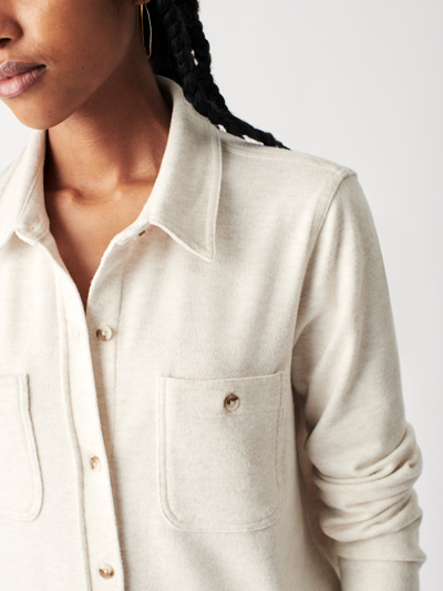 Faherty Legend Knit Button-up Shirt In Off White