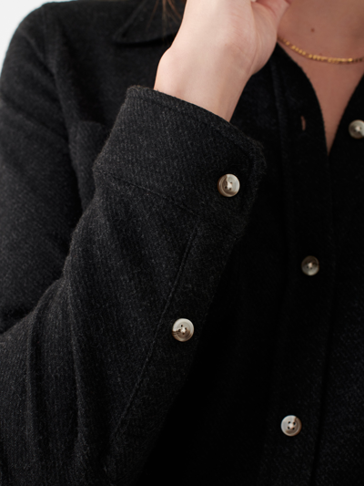 Faherty Legend Sweater Shirt In Heathered Black Twill
