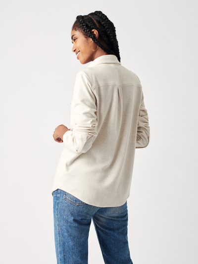 Faherty Legend Knit Button-up Shirt In Off White