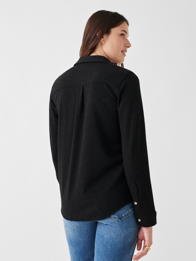 Faherty Legend Sweater Shirt In Heathered Black Twill