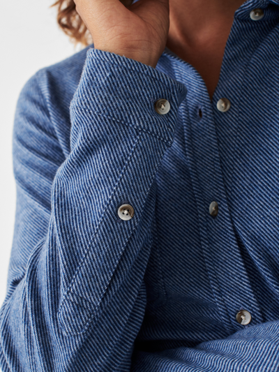 Faherty Chambray Button-up Shirt In Glacier Blue Twill