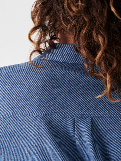 Faherty Chambray Button-up Shirt In Glacier Blue Twill