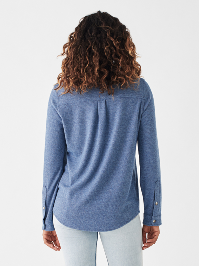 Faherty Chambray Button-up Shirt In Glacier Blue Twill