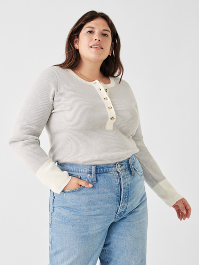 Faherty Mikki Henley Sweater In Neutral Colorblock