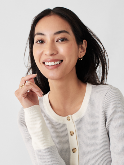 Faherty Mikki Henley Sweater In Neutral Colorblock