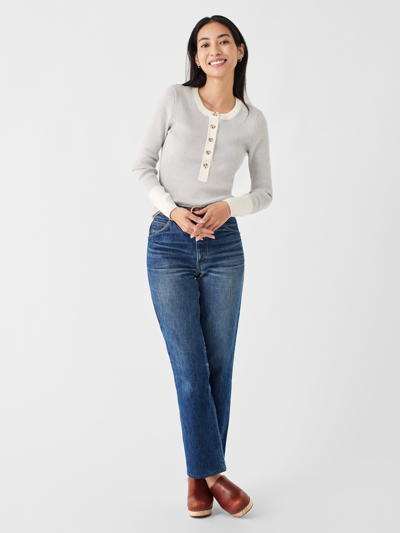 Faherty Mikki Henley Sweater In Neutral Colorblock