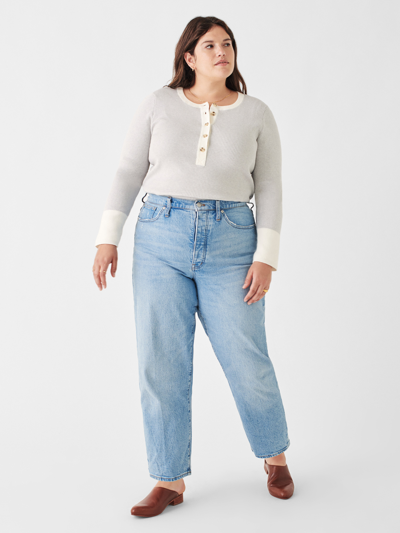 Faherty Mikki Henley Sweater In Neutral Colorblock