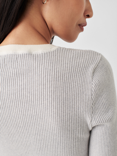 Faherty Mikki Henley Sweater In Neutral Colorblock