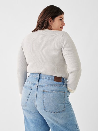 Faherty Mikki Henley Sweater In Neutral Colorblock