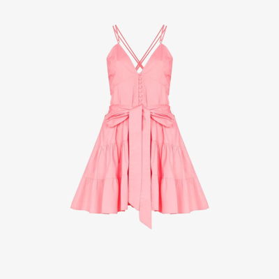 Shop Alexandra Miro Celeste Belted Mini Dress - Women's - Elastane/cotton In Pink