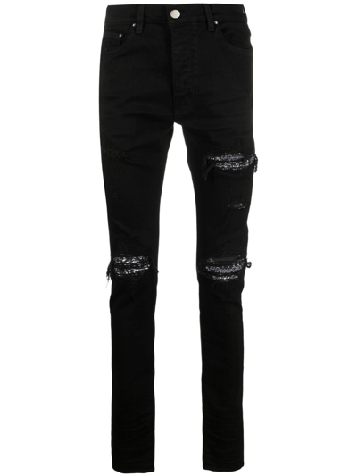 Shop Amiri Mx1 Bandana Skinny Jeans - Men's - Cotton/elastane/polyester In Black