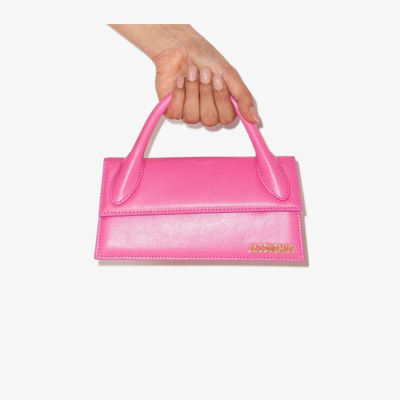Shop Jacquemus Pink Le Chiquito Long Leather Tote Bag