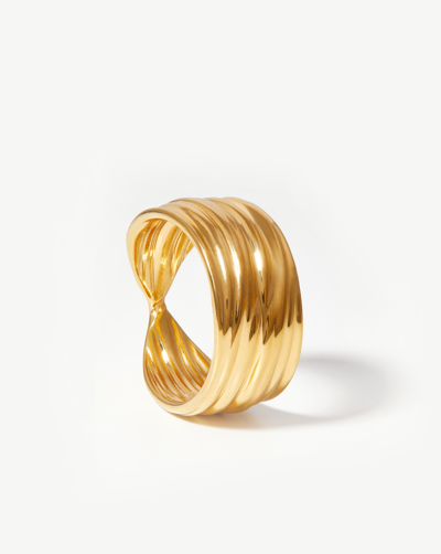 Shop Missoma Wave Ring 18ct Gold Plated Vermeil