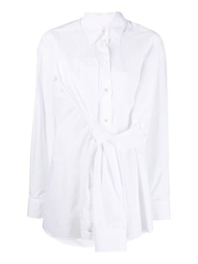 Shop Mm6 Maison Margiela Women's Shirts -  - In White Cotton