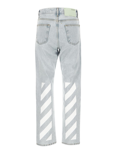 Shop Off-white Diagonal Straight Leg In Blue