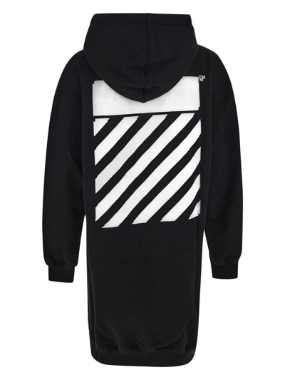 Shop Off-white Diagram Hoodie Sweatshirt Dress In Black