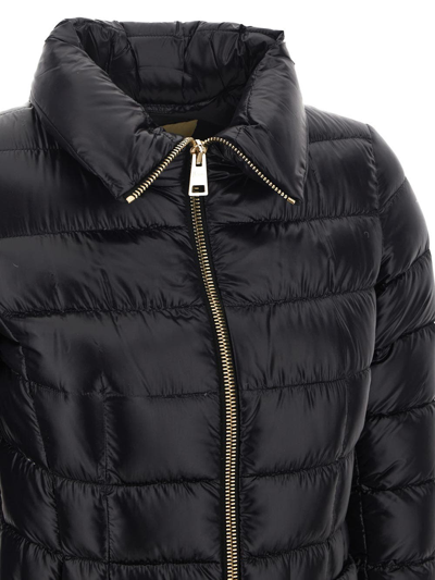 Herno Maria Long Down Jacket In Black Nylon In Black