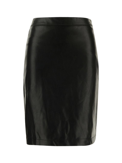 Shop Michael Michael Kors Faux Leather Skirt In Black