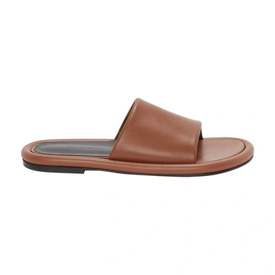 Shop Jw Anderson Bumper - Leather Slides In Pecan