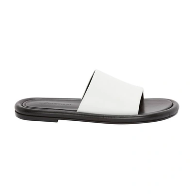 Shop Jw Anderson Bumper-tube Leather Slides In White Black