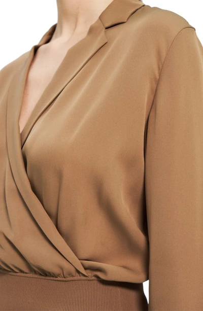 Shop Theory Wrap Front Silk Blouse In Truffle - D1a